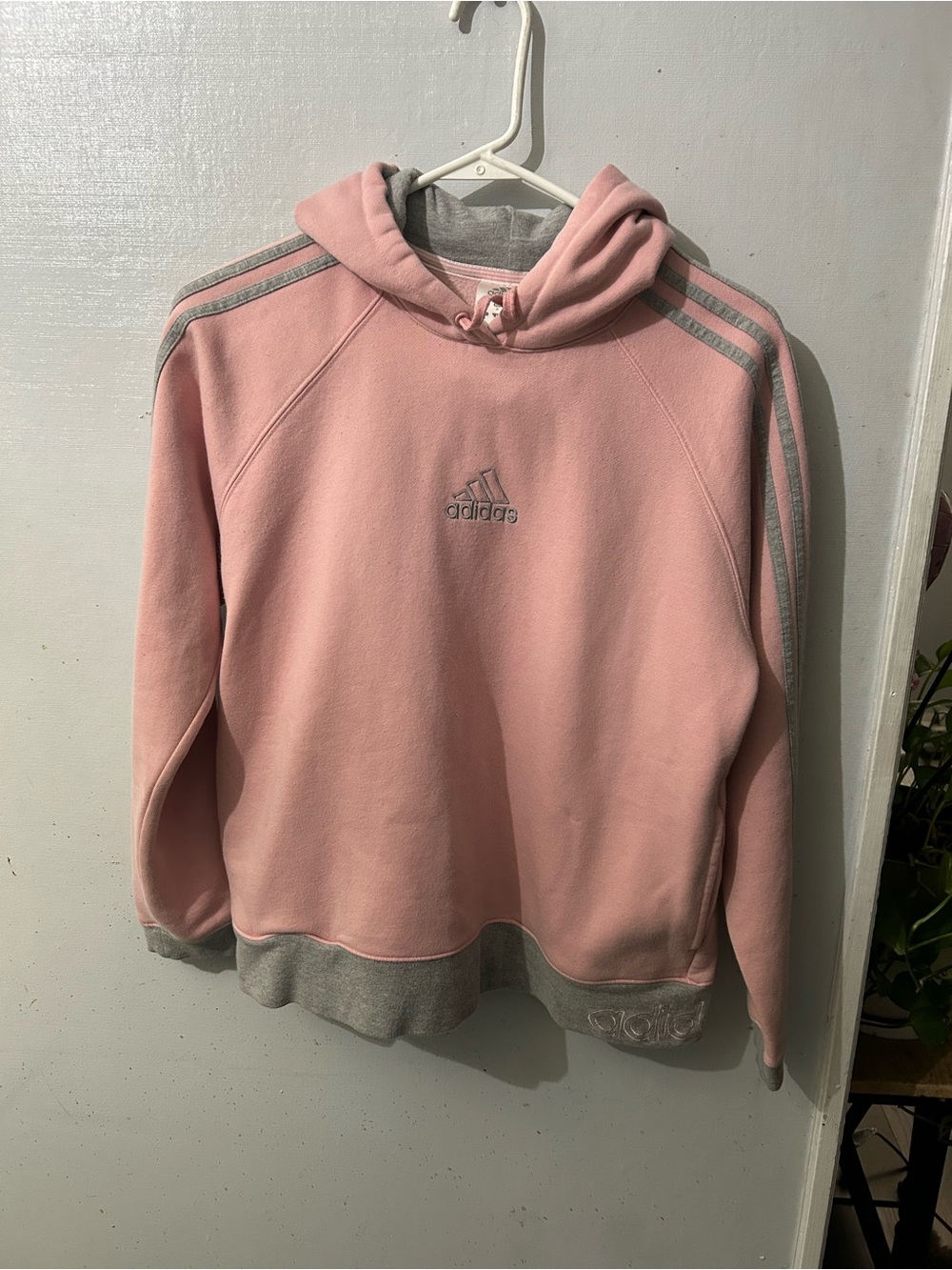 adidas Pink Crewneck Sweatshirt with Embroidered Logo